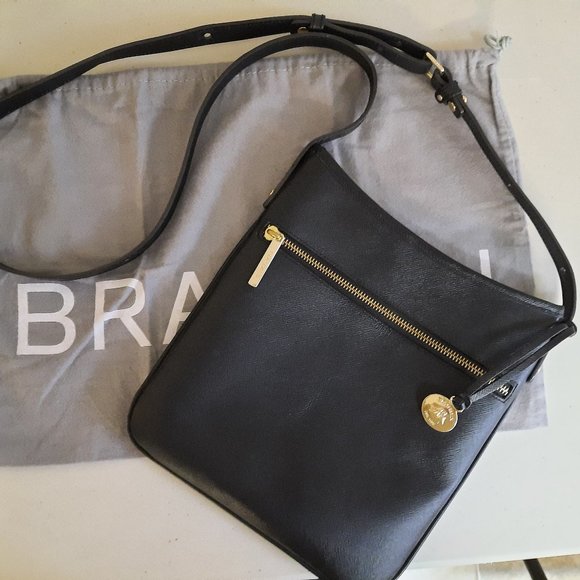 BRAHMIN Katie Crossbody Black Leather Bag - Picture 1 of 11